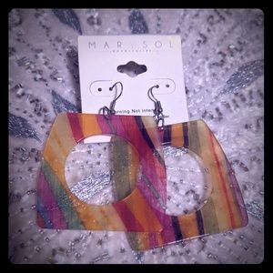 3 for $10 earrings plastic multi-color square hoop